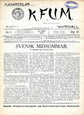 Månadsblad, K.F.U.M i Sundsvall, Nr 3, 1930