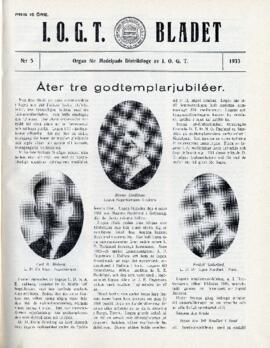 Distriktstidning, I.O.G.T BLADET Nr 5, 1933