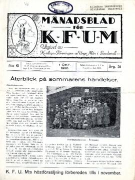 Månadsblad, K.F.U.M i Sundsvall, Nr 6, 1935