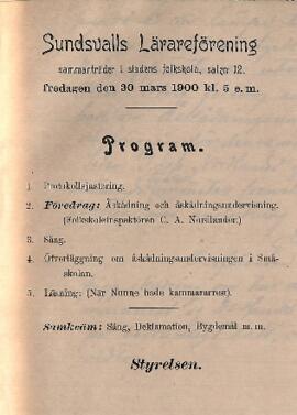 Protokoll 1900-03-30, program