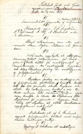 Styrelseprotokoll 1899-11-19