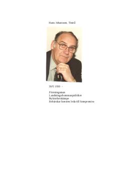 Transkribering, Intervju med Hans Johansson, Sundsvall, Band Okänt, 2002-03-14
