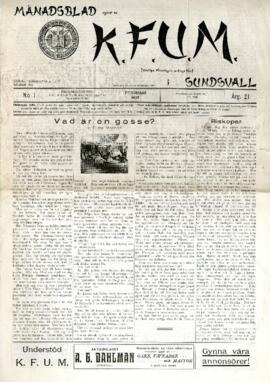 Månadsblad, K.F.U.M i Sundsvall, Nr 1, 1925