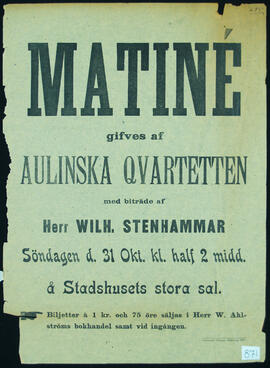 Affisch nr 0871, konsert
