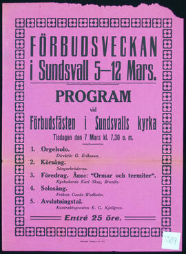 Affisch nr 1389, nykterhet, föredrag