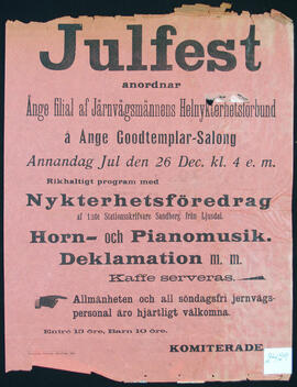 Affisch nr 2429, fest, föredrag, uppträdande