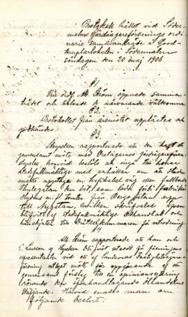 Sammanträdesprotokoll 1906-05-20