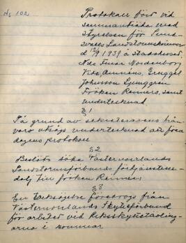 Styrelseprotokoll 1939-09-12