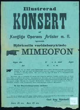 Affisch nr 0702, illustrerad konsert