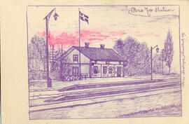 Vykort. Bro, järnvägsstationen