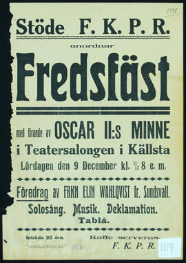 Affisch nr 1119, fest, föredrag