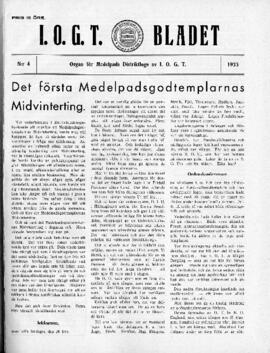 Distriktstidning, I.O.G.T BLADET Nr 4, 1933