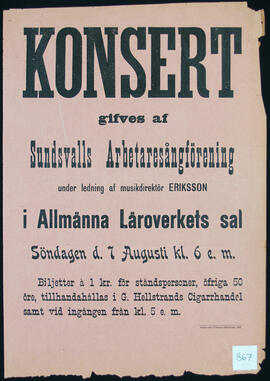 Affisch nr 0867, konsert