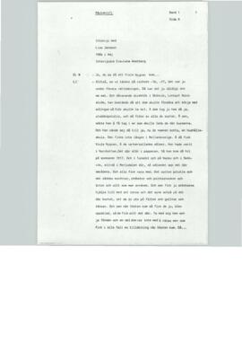 Transkribering, Intervju med Lisa Jansson, Band 1, sida A, 1984-05