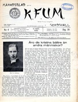 Månadsblad, K.F.U.M i Sundsvall, Nr 6, 1930