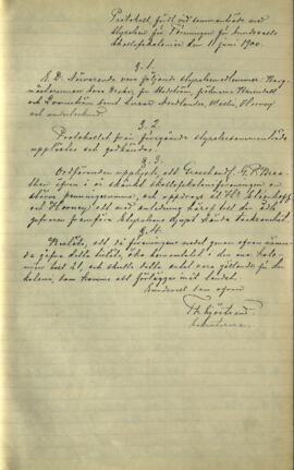 Styrelseprotokoll 1900-06-11