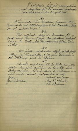 Styrelseprotokoll 1912-04-21
