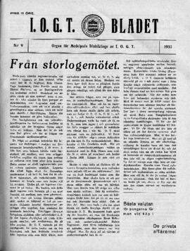Distriktstidning, I.O.G.T BLADET Nr 9, 1937