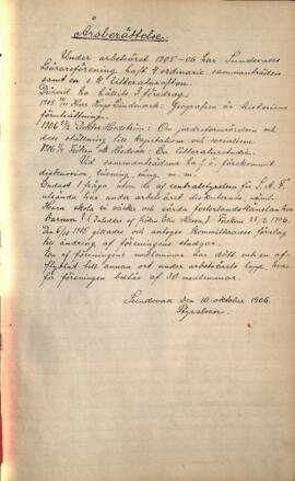 Årsberättelse 1905-1906