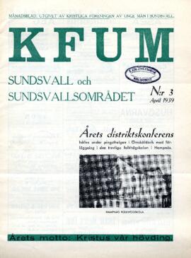 Månadsblad, K.F.U.M i Sundsvall, Nr 3, 1939
