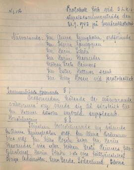 Styrelseprotokoll 1943-09-21