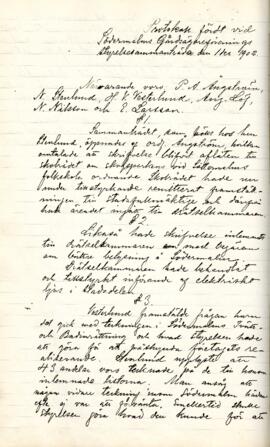 Styrelseprotokoll 1902-12-01