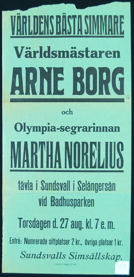 Affisch nr 0957, idrott, simtävlingar