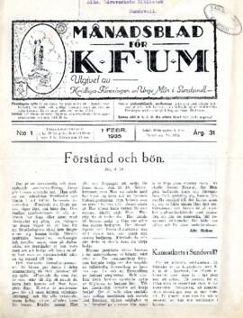 Månadsblad, K.F.U.M i Sundsvall, Nr 1, 1935