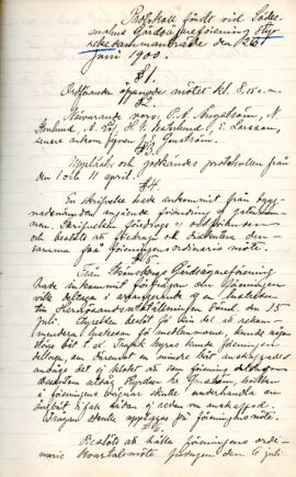 Styrelseprotokoll 1900-05-26