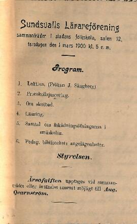 Protokoll 1900-03-01, program