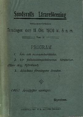 Protokoll 1906-10-11, program