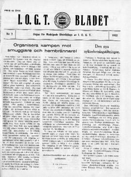 Distriktstidning, I.O.G.T BLADET Nr 2, 1932