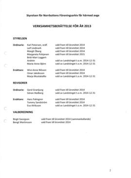 Verksamhetsberättelse 2013