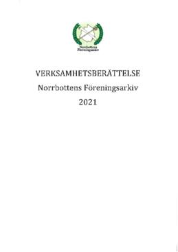 Verksamhetsberättelse 2021