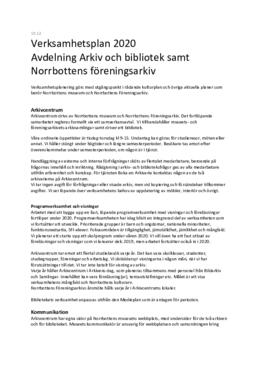 Verksamhetsplan 2020