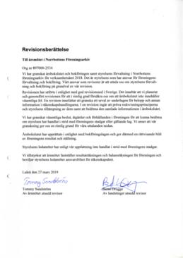 Revisionsberättelse 2018