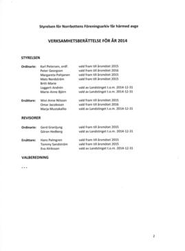 Verksamhetsberättelse 2014