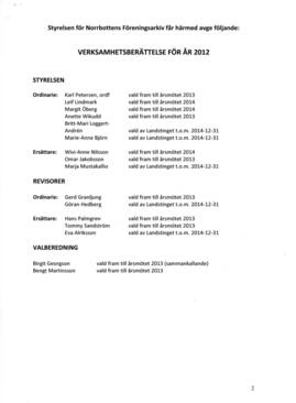 Verksamhetsberättelse 2012
