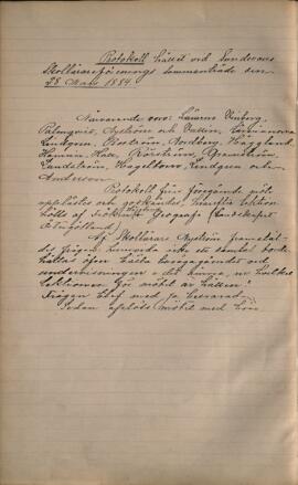 Protokoll 1884-03-28