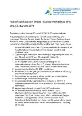 Protokoll Årsmöte 20220331